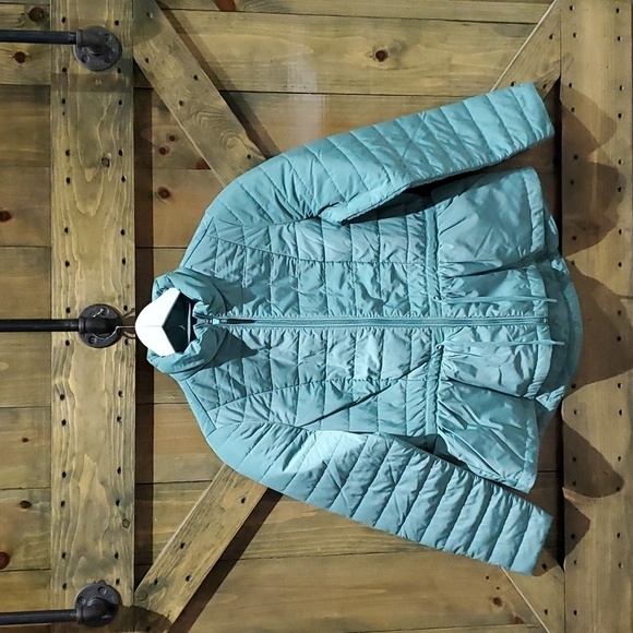 WOMENS ZUDA PEPLUM PUFFER SHORT COAT SIZE MEDIUM - Picture 1 of 8